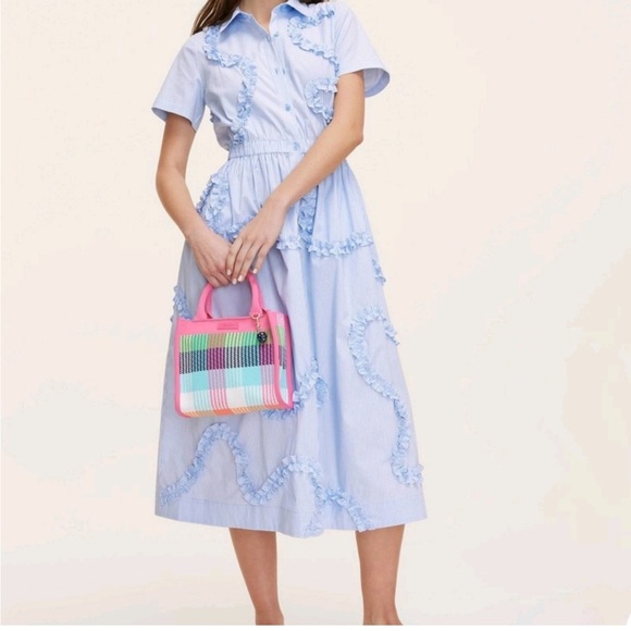 kate spade Dresses & Skirts - Kate Spade Target Blue Ruffle Button-Down Dress Size M